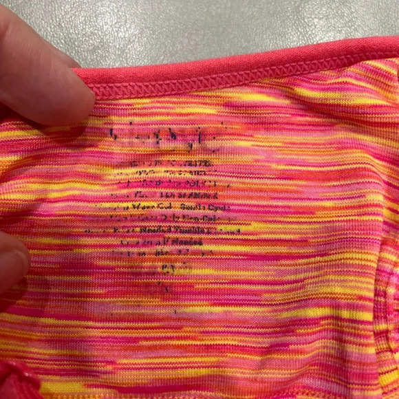 Jog Bra or Crop Orange Yellow Pink Stripes XS - Picture 3 of 3